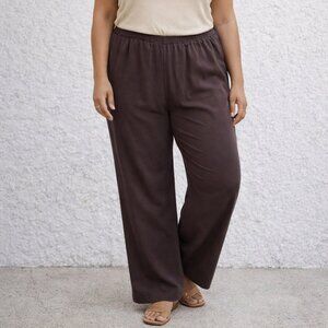 Kim Rogers Caroline Pants 20W Straight Leg Brown Pull On Comfort Fit NWT